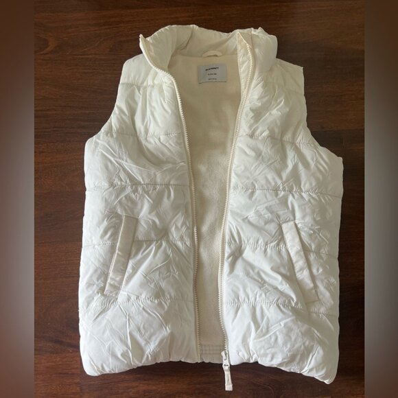Old Navy Girls White Puffer Vest Sherpa Lined XL 14–16 - Picture 5 of 6